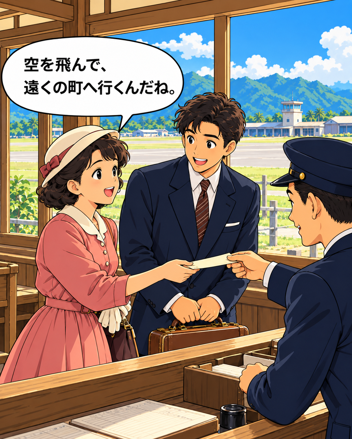 初期の民間航空を利用する旅行者