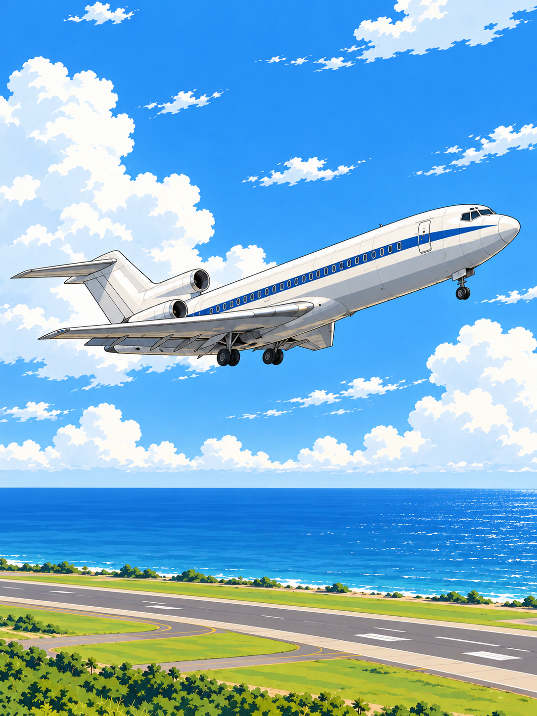 離陸するボーイング727-100のイメージ