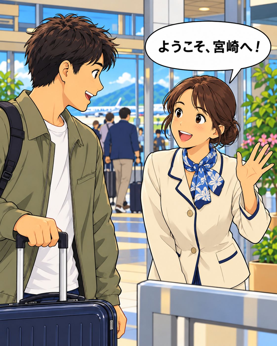 海外からの訪問者を迎える人